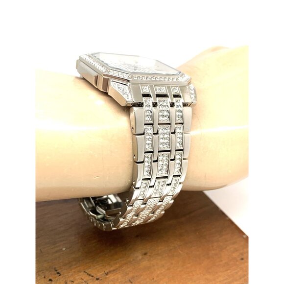 Bulova Men's Watch 96A285 Octava Quartz Crystal Pave Silver Stainless Steel 40mm - Picture 12 of 14